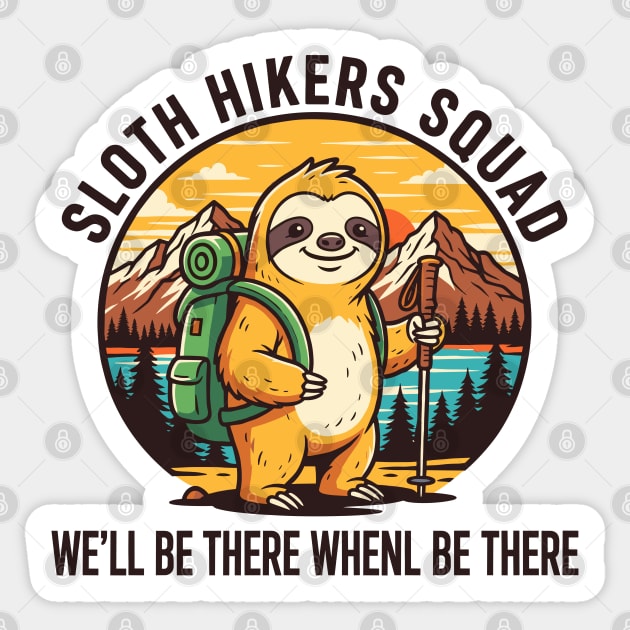 Sloth Hikers Squad Sticker by enrynz